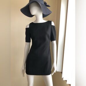 Michael Kors Cold Shoulder Black Mini Sheath Dress